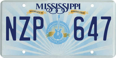 MS license plate NZP647
