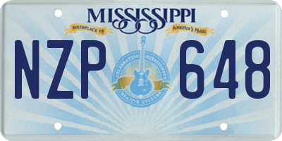 MS license plate NZP648