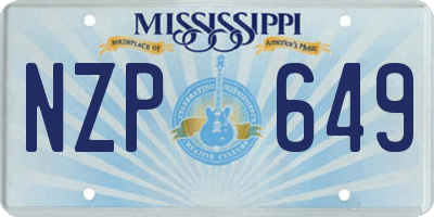 MS license plate NZP649