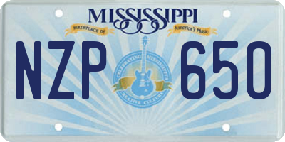 MS license plate NZP650