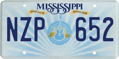 MS license plate NZP652