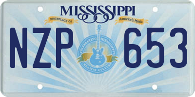 MS license plate NZP653
