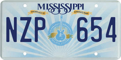 MS license plate NZP654
