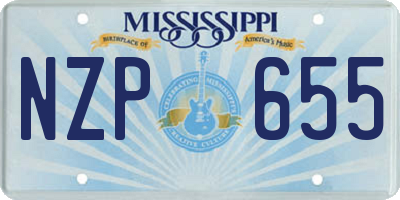 MS license plate NZP655