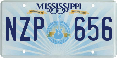 MS license plate NZP656