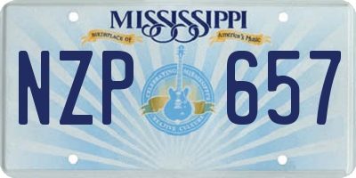 MS license plate NZP657