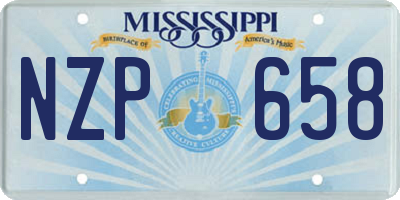 MS license plate NZP658