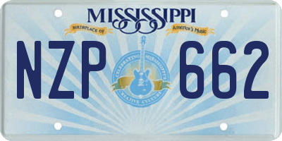 MS license plate NZP662