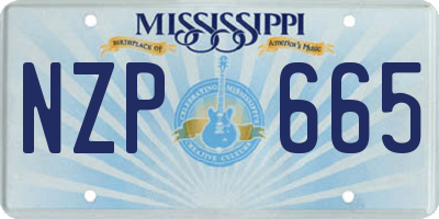 MS license plate NZP665