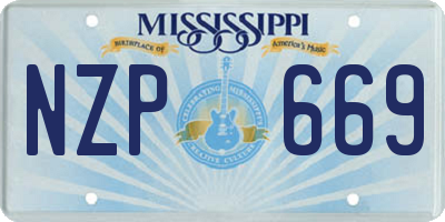 MS license plate NZP669