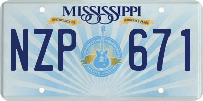 MS license plate NZP671