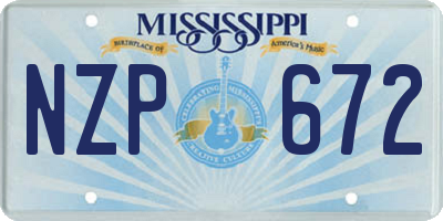 MS license plate NZP672