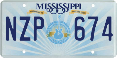 MS license plate NZP674