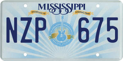 MS license plate NZP675