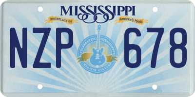 MS license plate NZP678