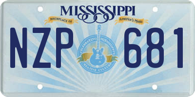MS license plate NZP681