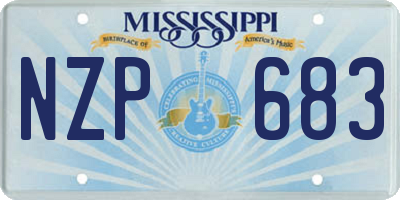 MS license plate NZP683