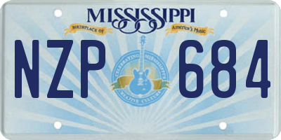 MS license plate NZP684