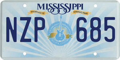MS license plate NZP685