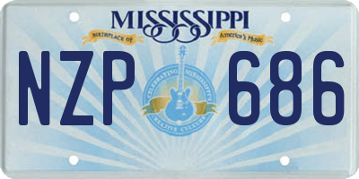 MS license plate NZP686