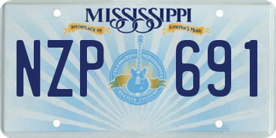 MS license plate NZP691