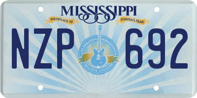 MS license plate NZP692