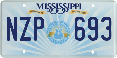 MS license plate NZP693