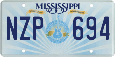 MS license plate NZP694
