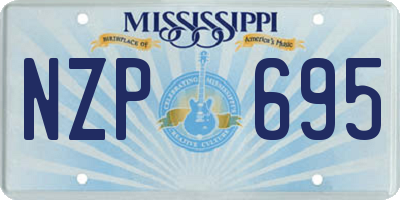 MS license plate NZP695