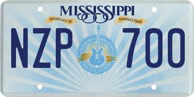 MS license plate NZP700
