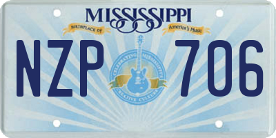 MS license plate NZP706