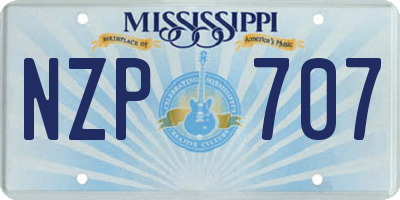 MS license plate NZP707