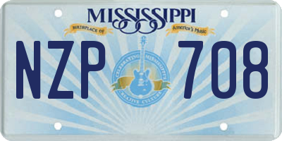 MS license plate NZP708