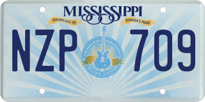 MS license plate NZP709