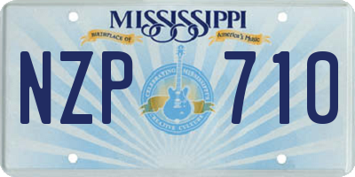 MS license plate NZP710