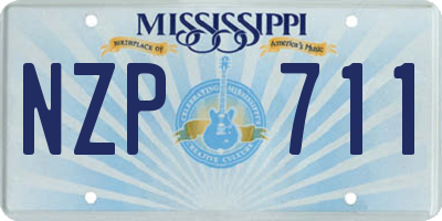 MS license plate NZP711