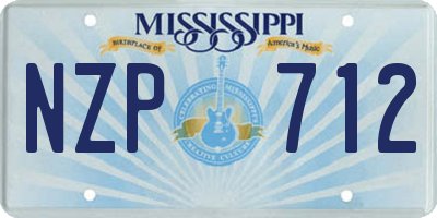MS license plate NZP712