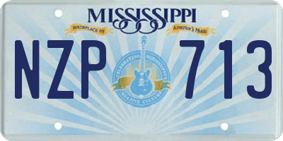 MS license plate NZP713