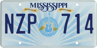 MS license plate NZP714