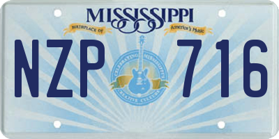 MS license plate NZP716