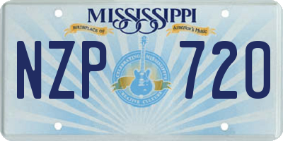 MS license plate NZP720