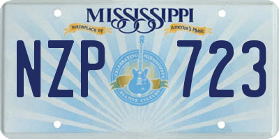 MS license plate NZP723