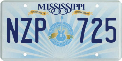 MS license plate NZP725