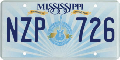 MS license plate NZP726