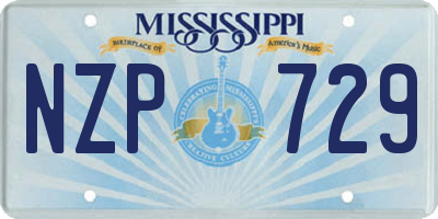 MS license plate NZP729