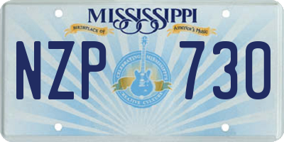 MS license plate NZP730