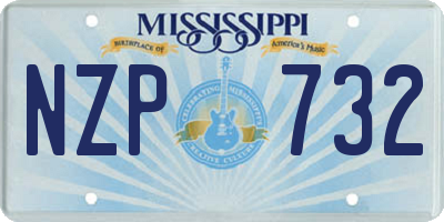 MS license plate NZP732