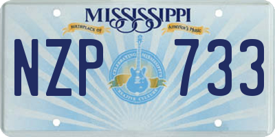 MS license plate NZP733