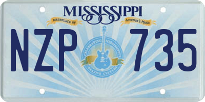 MS license plate NZP735