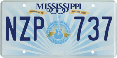 MS license plate NZP737